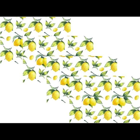 Set of 4 Placemats for Dining Table - Lemonade - 18 x 12 inch